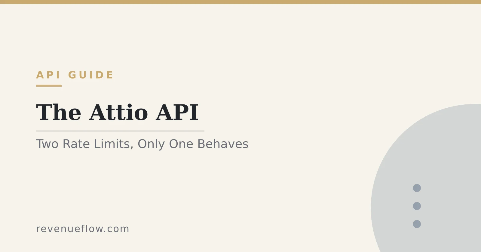 Branded cover: The Attio API: Two Rate Limits, and Only One Behaves Like a Rate Limit