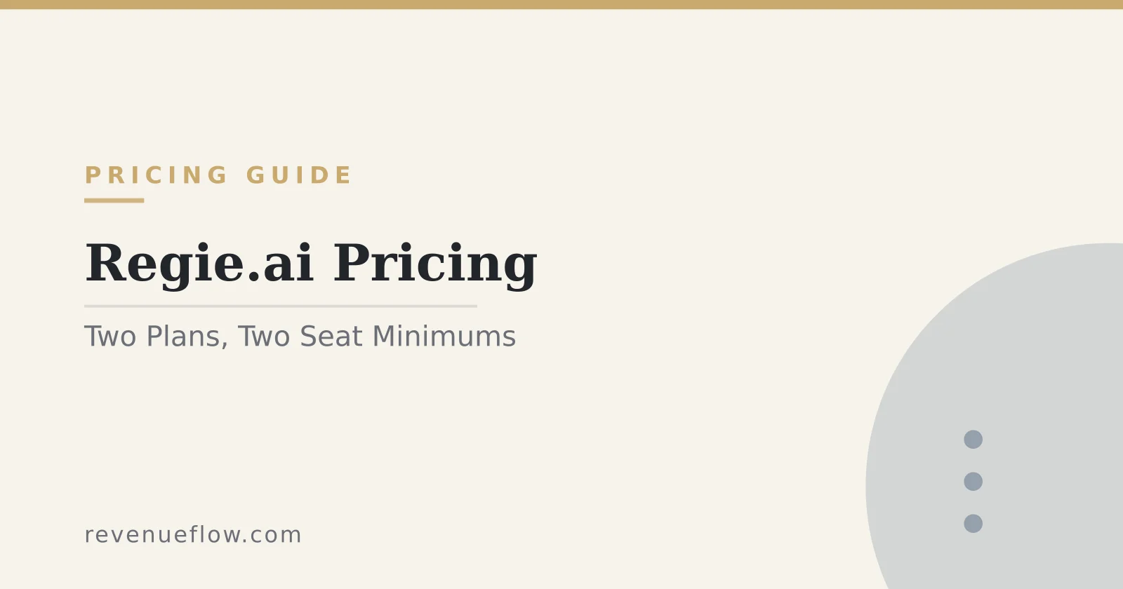 Branded cover: Regie.ai Pricing: Two Plans, Two Seat Minimums, and What They Buy
