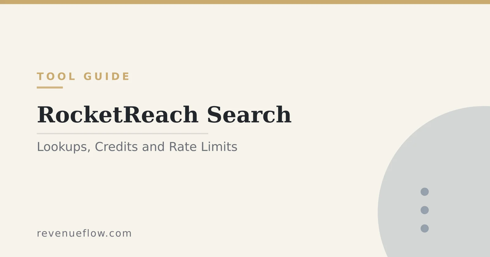 Branded cover: RocketReach Search: How Lookups, Credits and Rate Limits Actually Work