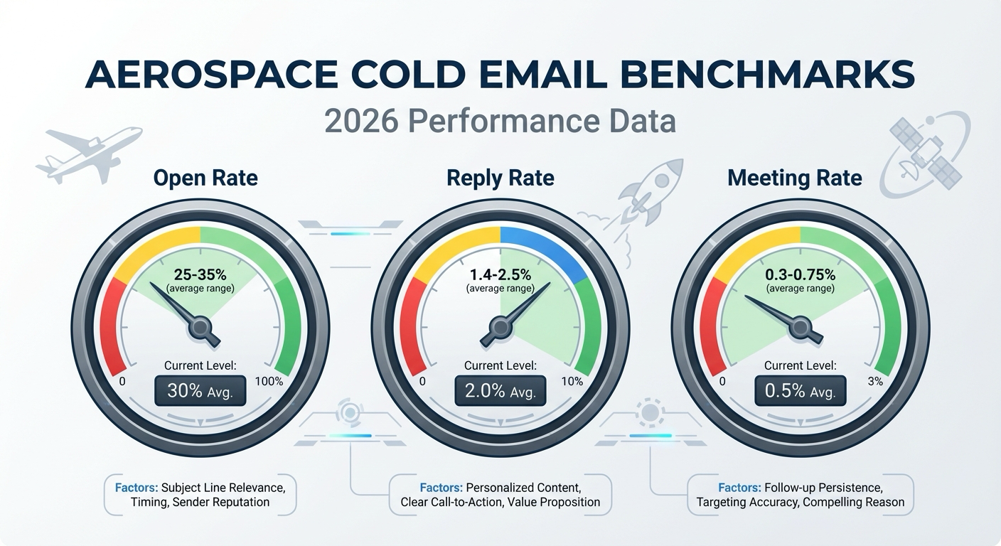 Aerospace Cold Email Benchmarks: 2026 Performance Data | RevenueFlow